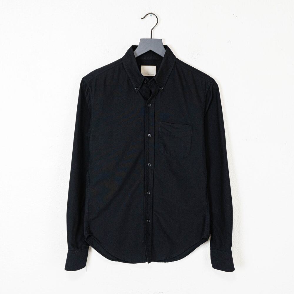 BAND OF OUTSIDERS Button Down Shirt Black Oxford Cotton sz 0